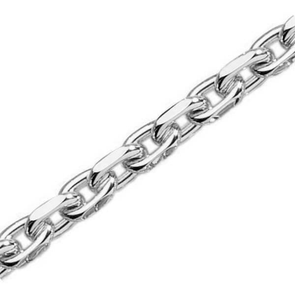 Anker facet halskæde i massivt 925 sterling sølv, tråd 2,0 / bredde 5,3 mm og længde 90 cm