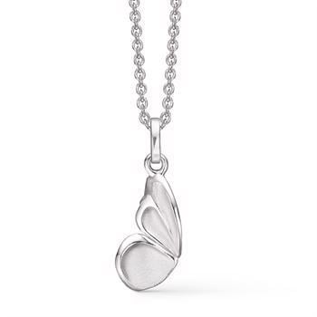 Støvring Design's Halv sommerfugl halskæde i rhodineret sølv