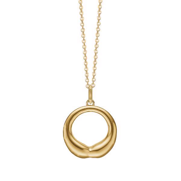 Aagaard 8 karat guld Stor Cirkel Vedhæng med  45 cm forgyldt kæde