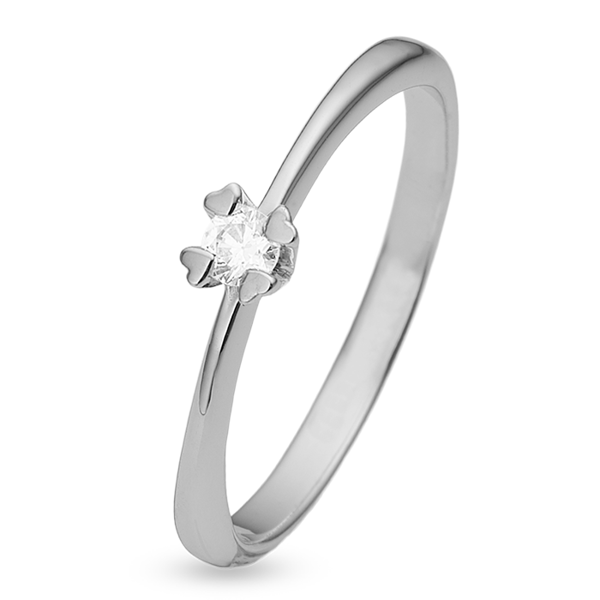 Mary 8 kt hvidguld ring med i alt 0,10 ct labgrown diamant Wesselton VS