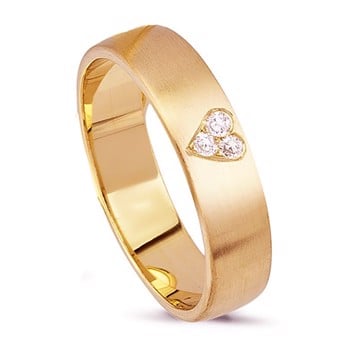 Nuran Diamond heart 14 karat rosa guld Damering med 3 stk diamanter Wesselton / VS