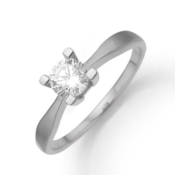 Aagaard 14 kt hvidguld Eternity 4 grab fingerring - diamant fra 0,05 til 1,00 carat
