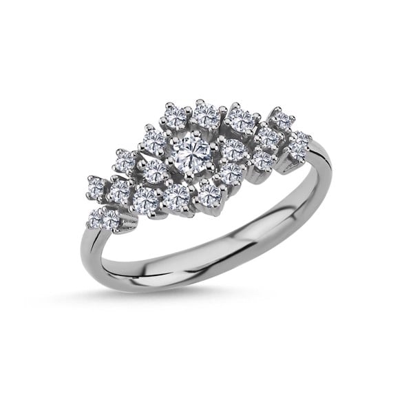 14 kt hvidguld Twinkle ring med i alt 0,51 ct diamanter Wesselton SI
