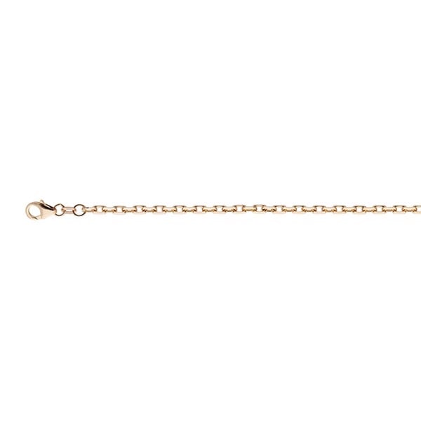 Flad Anker facet halskæde i 18 karat guld - 1,9 mm bred, 38 cm lang | Svedbom