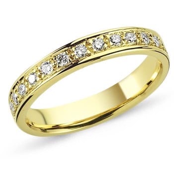 String 14 karat 4,0 mm guld ring med brillanter fra 0,02 til 0,58 ct i kvalitet wesselton SI
