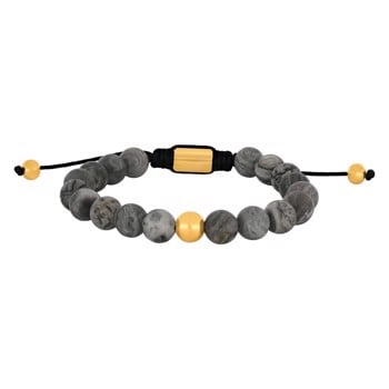 SON  armbånd map stone 8mm IP gold, fra Son of Noa