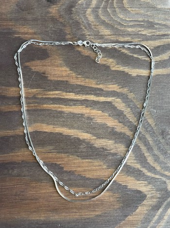Rhodineret sølv kæde - TWO IN ONE, fra L&G