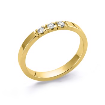 Nuran 14 kt rødguld diamant alliance ring, fra Nuran Classic serien med 3 stk 0,07 ct diamanter Wesselton / SI