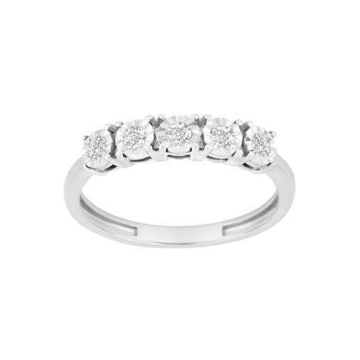 Siersbøl's Elegant ring i 14 karat hvidguld med ialt 0,2 karat Wesselton SI1 diamanter i flot fatning (10050070600)