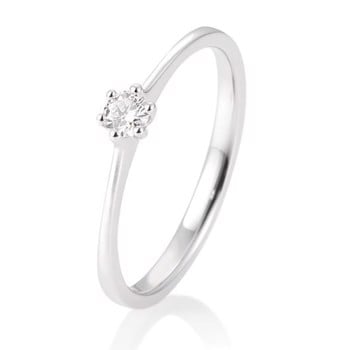 14 kt hvidguld Engagement Solitaire ring med 0,10 ct Diamanter Wesselton SI