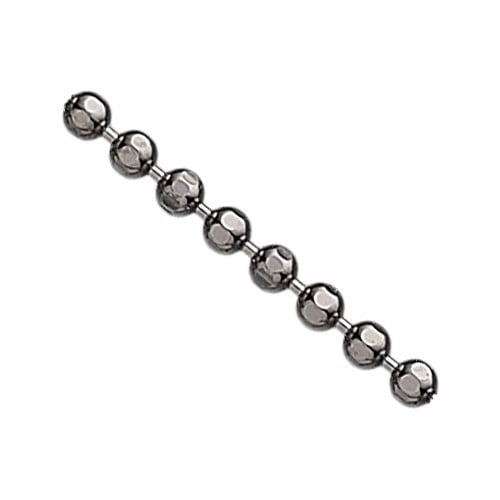 Kugle Facet halskæde i sort rhodineret sølv på 1,5 mm og længde 40 cm