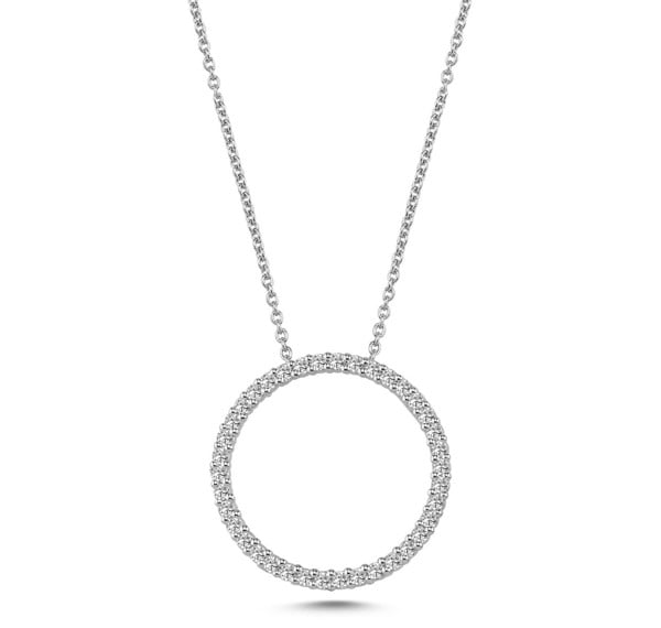 Nuran 14 kt hvidguld Ø 20 mm Cirkel Diamonds, med 38 stk 0,01 ct Wesselton / SI