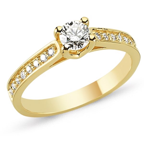  Nuran Bella solitaire ring i 14 karat guld med 0,15 - 0,43 ct diamanter