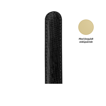 Christina Collect urrem, sort XL - 16 mm med forgyldt stålspænde