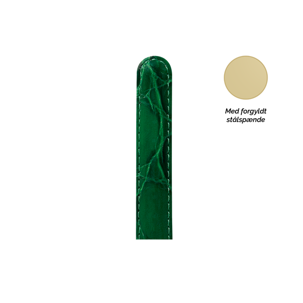 Christina Collect urrem, grøn - 16 mm med forgyldt stålspænde