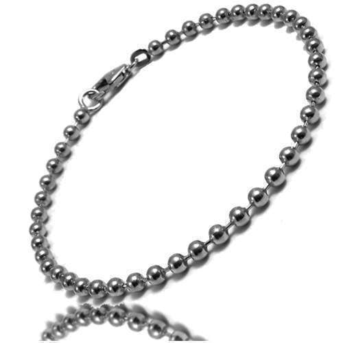Kugle halskæde i sort rhodineret sølv på 1,2 mm og længde 100 cm