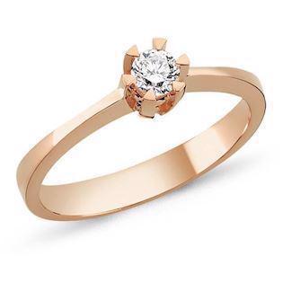  Nuran STAR solitaire rosa ring i 14 karat guld med 0,03-0,20 ct diamanter